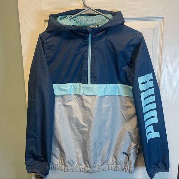 NWT PUMA MULTI COLOR WINDBREAKER L 14-16 - Picture 1 of 7